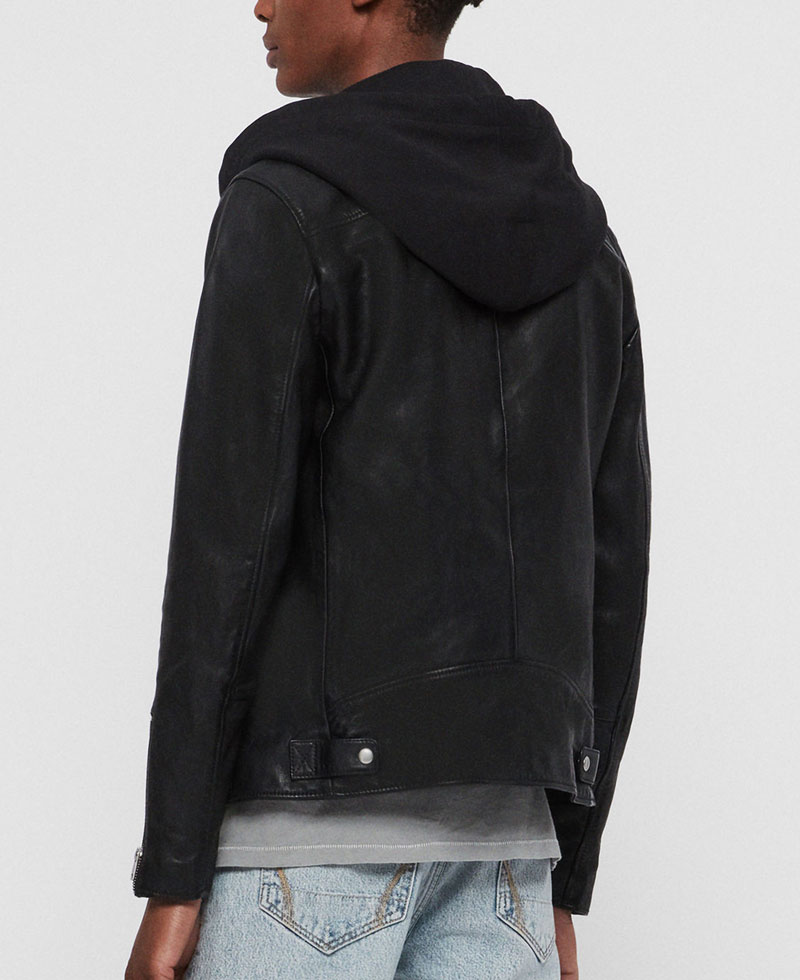 Men's Harwood Motorcycle Black Leather Jacket Men's Harwood Motorcycle Black Leather Jacket - Image 3