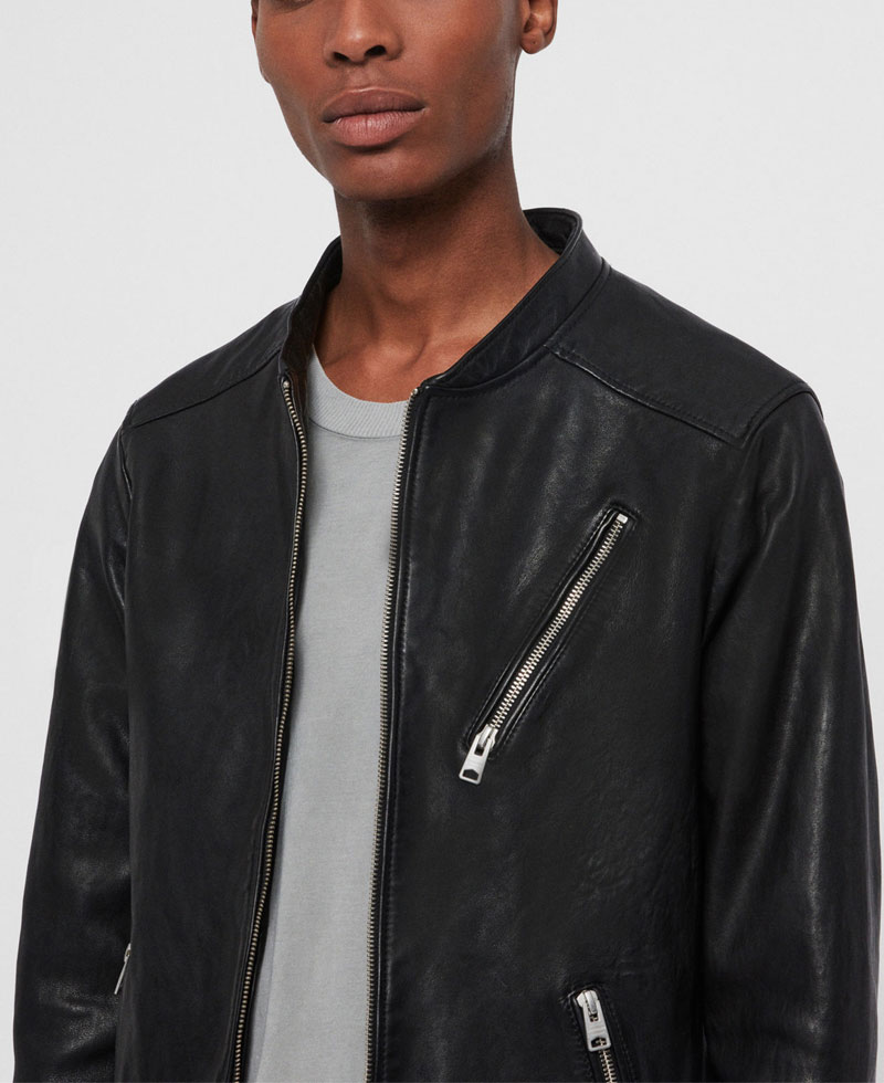 Men's Harwood Motorcycle Black Leather Jacket Men's Harwood Motorcycle Black Leather Jacket - Image 6