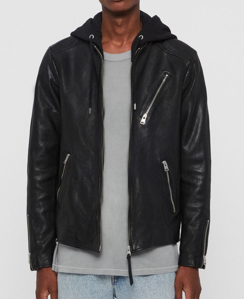 Men's Harwood Motorcycle Black Leather Jacket Men's Harwood Motorcycle Black Leather Jacket - Image 2