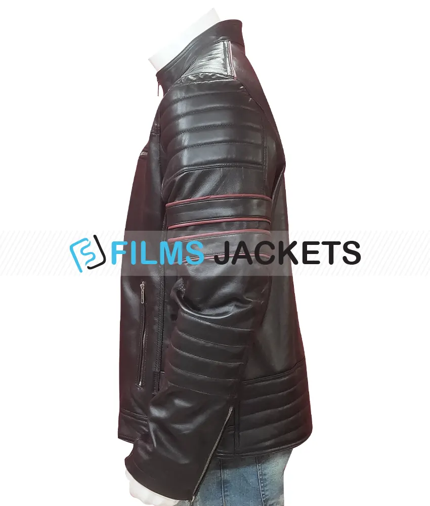 Men's Pegasus Red Striped Leather Jacket Men's Pegasus Red Striped Leather Jacket - Image 6