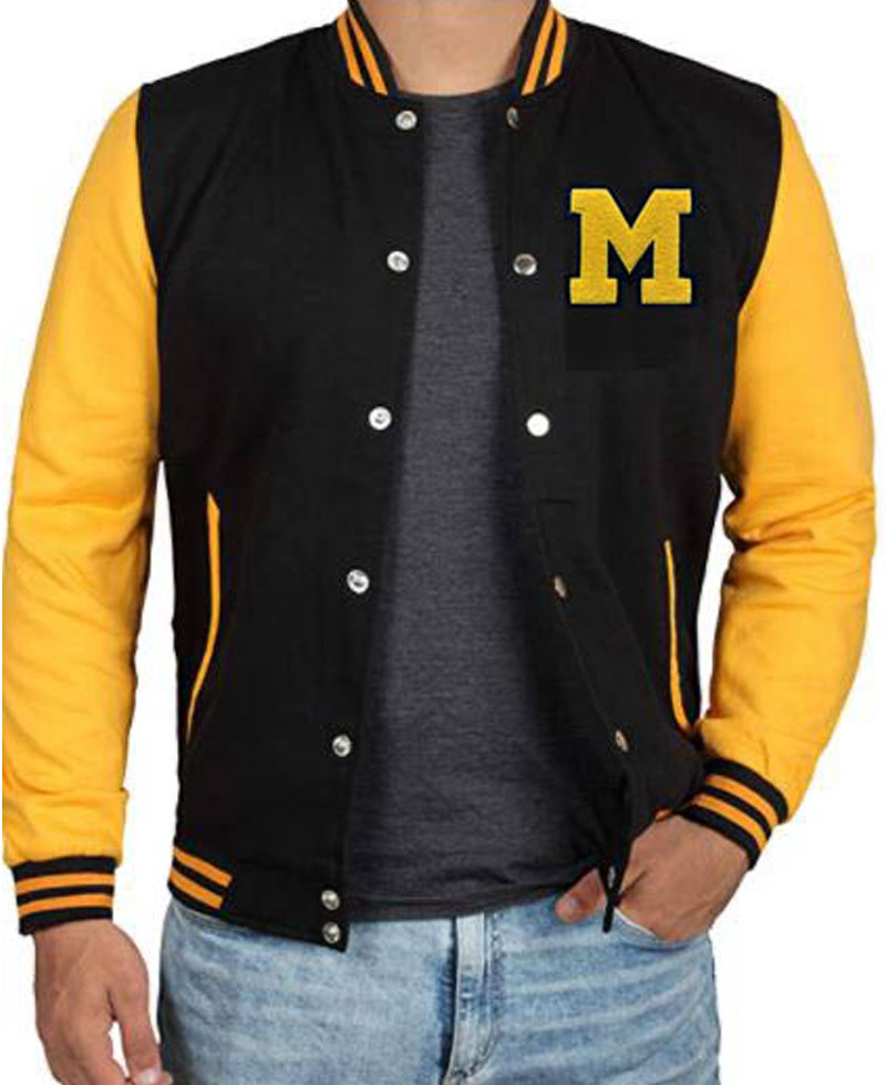 Men's Black and Yellow Letterman M Jacket Men's Black and Yellow Letterman M Jacket