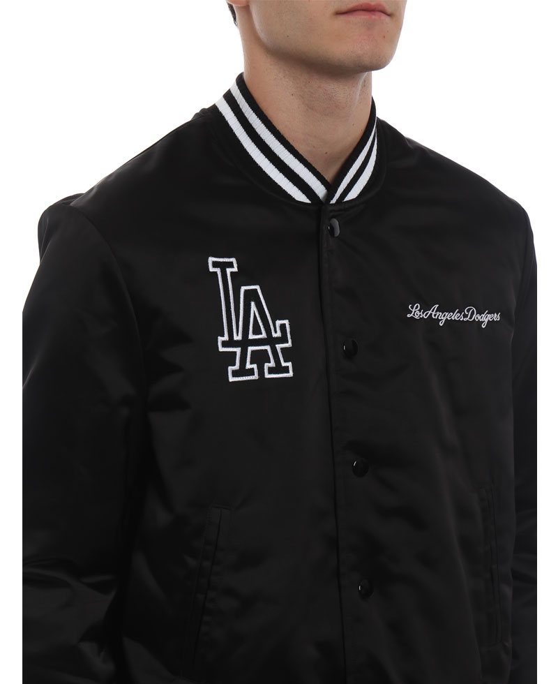 Men's Los Angeles Dodgers Black Satin Jacket Men's Los Angeles Dodgers Black Satin Jacket - Image 5