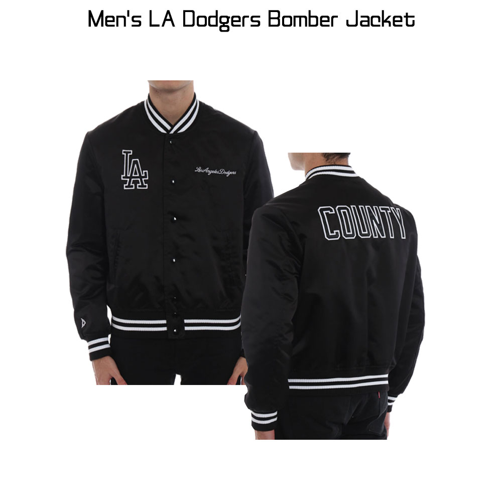 Men's Los Angeles Dodgers Black Satin Jacket Men's Los Angeles Dodgers Black Satin Jacket - Image 6