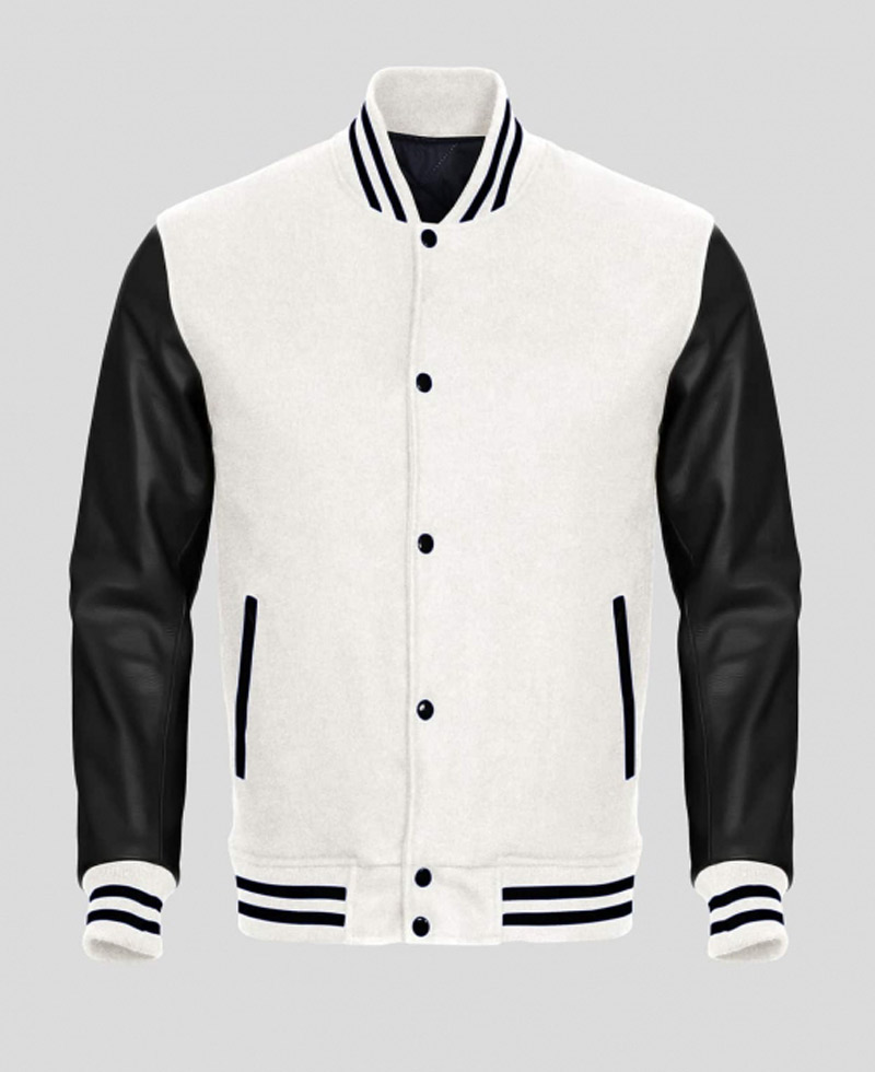 Men's Bomber Varsity Black and White Jacket Men's Bomber Varsity Black and White Jacket