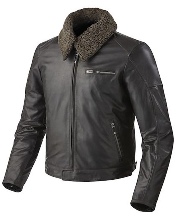 Men's Pilot Fur Black Leather Jacket