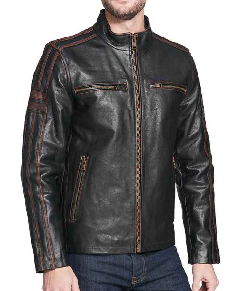 black rivet leather jacket