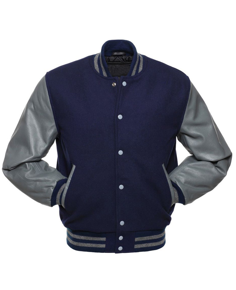 Men's Blue and Gray Bomber Jacket Men's Blue and Gray Bomber Jacket