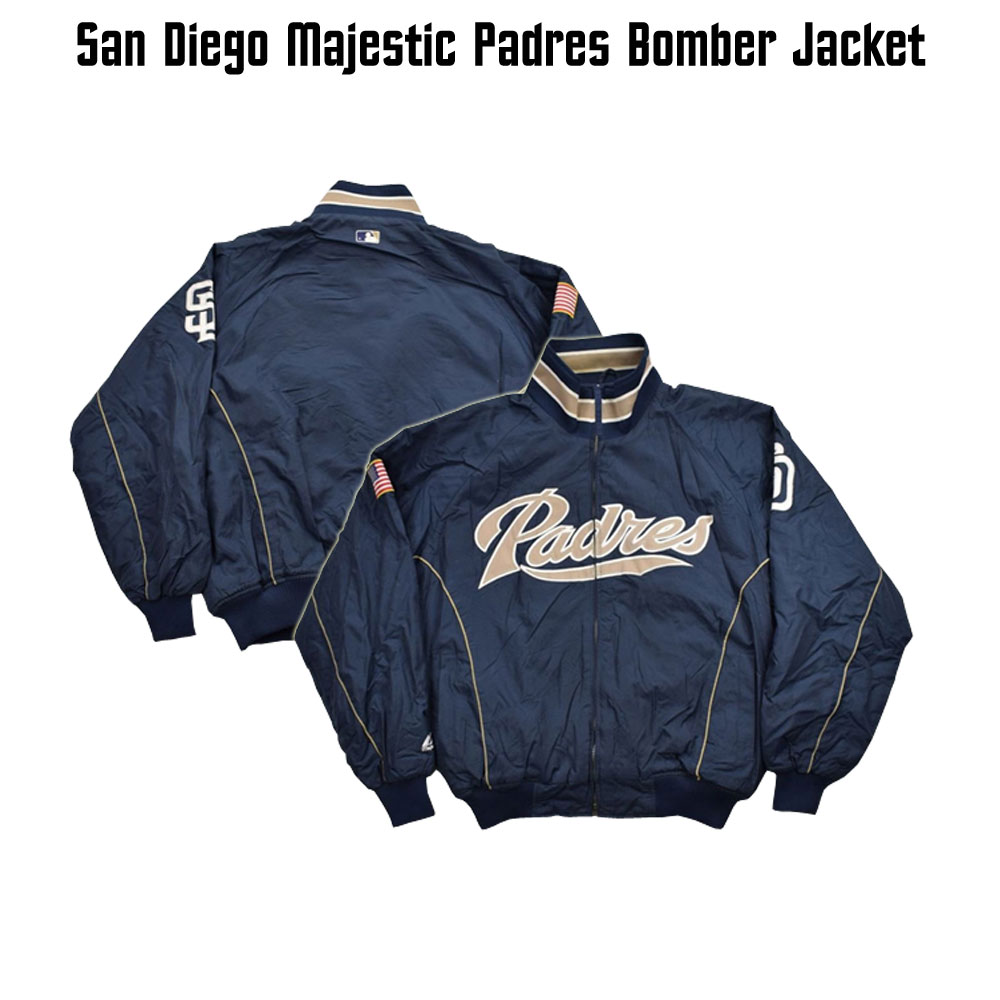 Men's Majestic San Diego Padres Satin Jacket Men's Majestic San Diego Padres Satin Jacket - Image 3