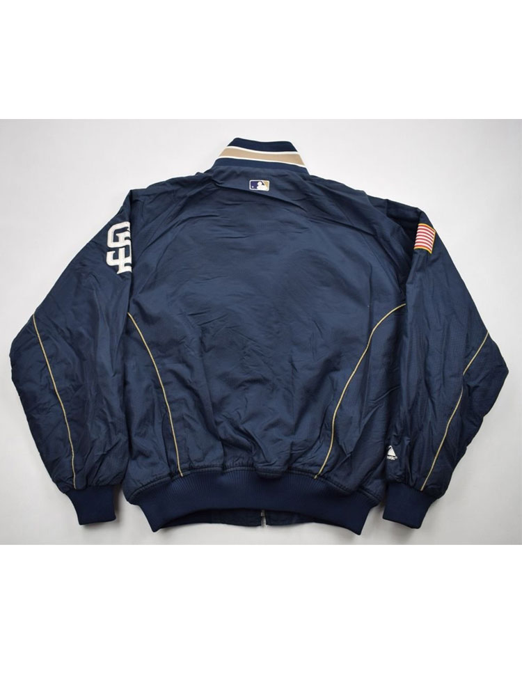 Men's Majestic San Diego Padres Satin Jacket Men's Majestic San Diego Padres Satin Jacket - Image 2