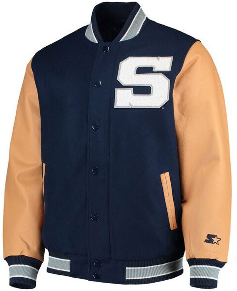 Men's Penn State Navy Blue Bomber Jacket Men's Penn State Navy Blue Bomber Jacket