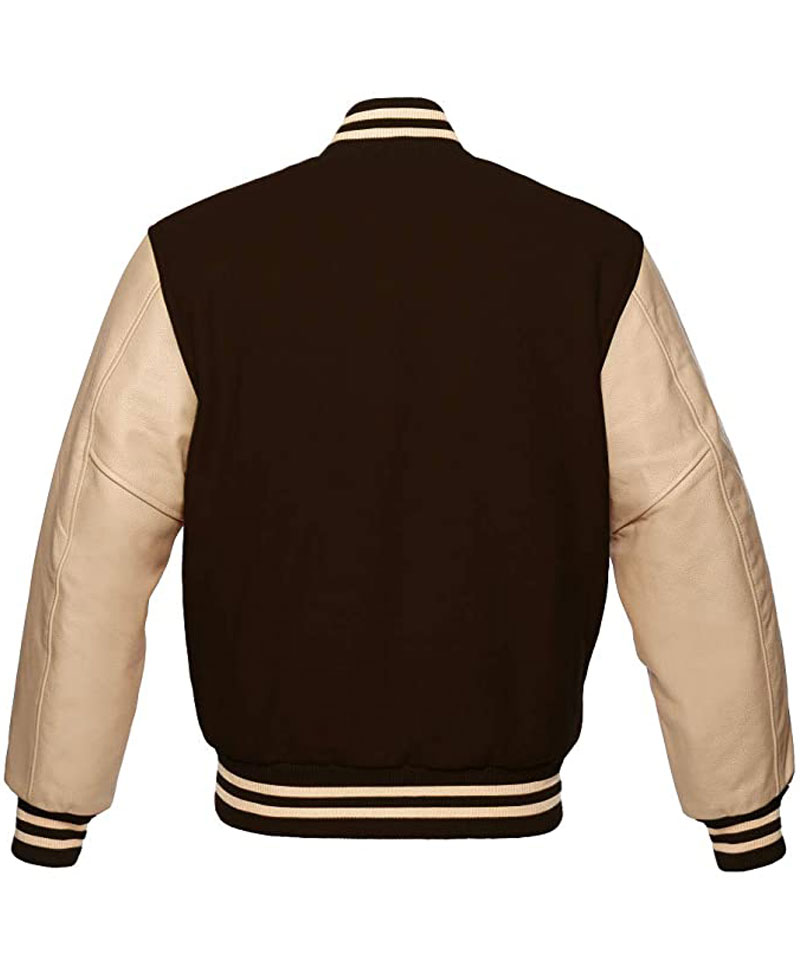Men's FJM106 Brown Bomber Jacket Men's FJM106 Brown Bomber Jacket - Image 2