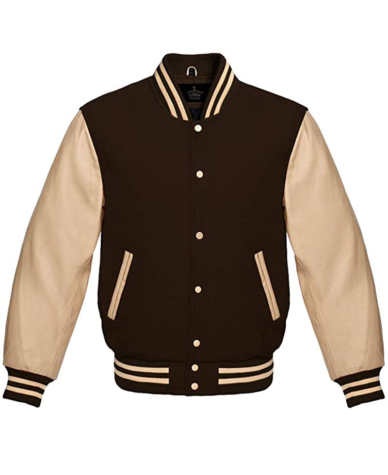 Men's FJM106 Brown Bomber Jacket Men's FJM106 Brown Bomber Jacket