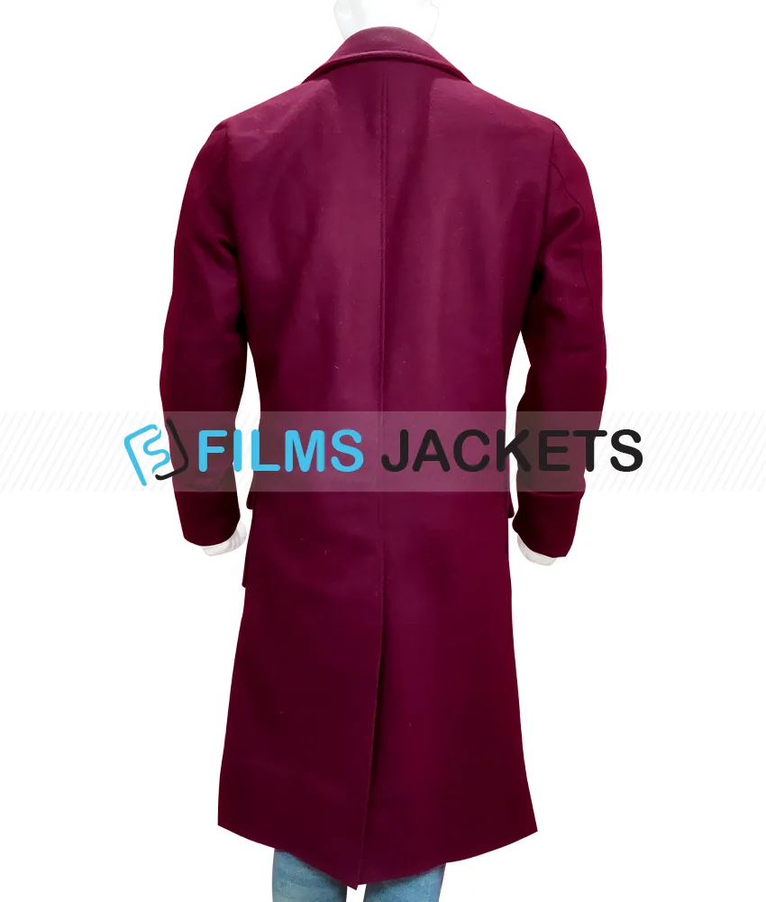 Men’s Burgundy Trench Coat Men’s Burgundy Trench Coat - Image 2