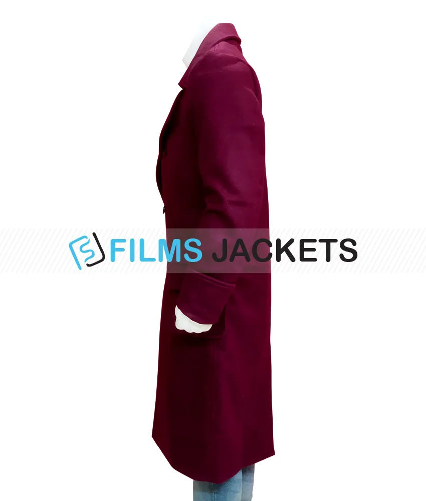 Men’s Burgundy Trench Coat Men’s Burgundy Trench Coat - Image 5
