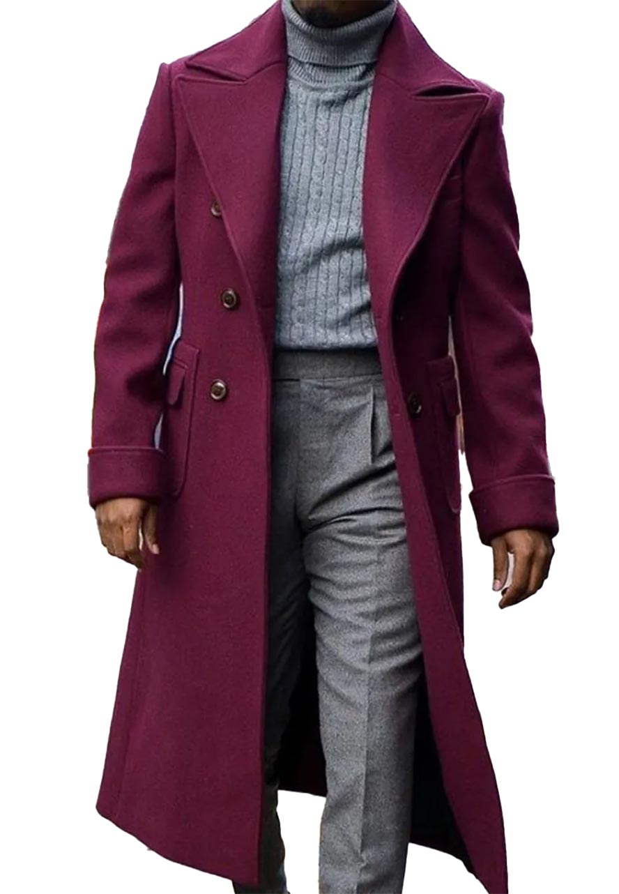 Men’s Burgundy Trench Coat Men’s Burgundy Trench Coat
