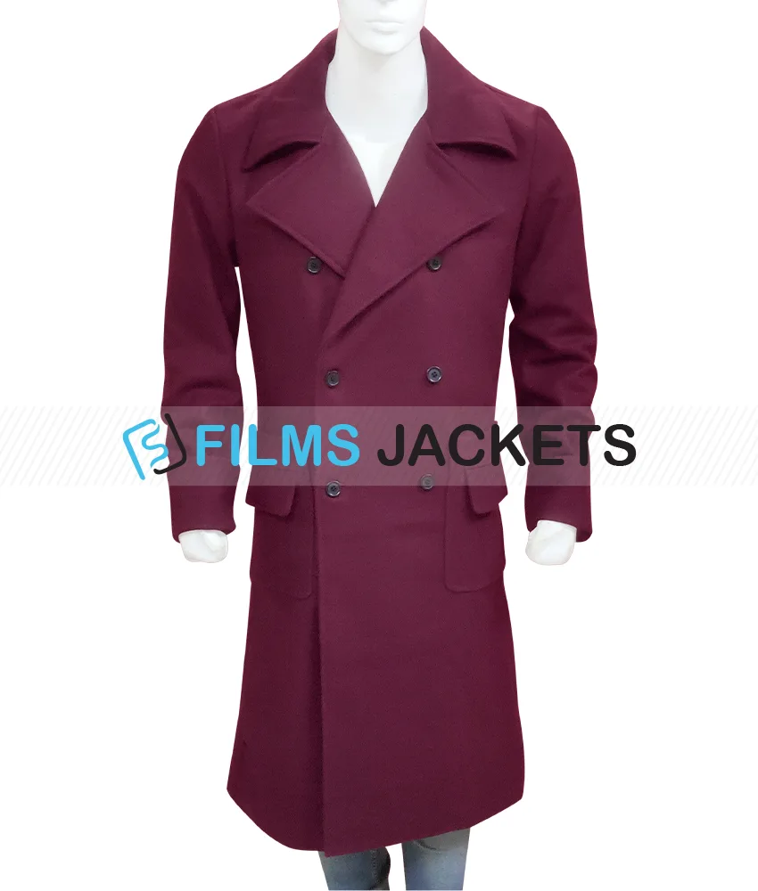 Men’s Burgundy Trench Coat Men’s Burgundy Trench Coat - Image 6