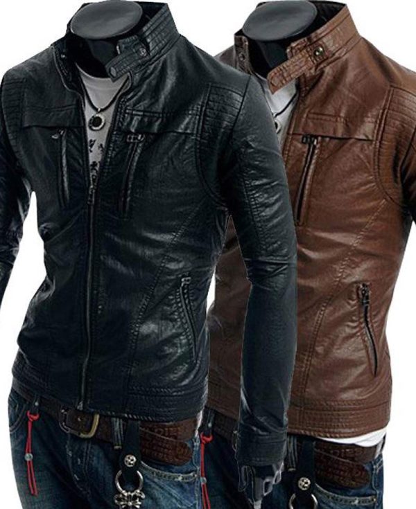 Men's Slim Fit Mandarin Collar Jacket