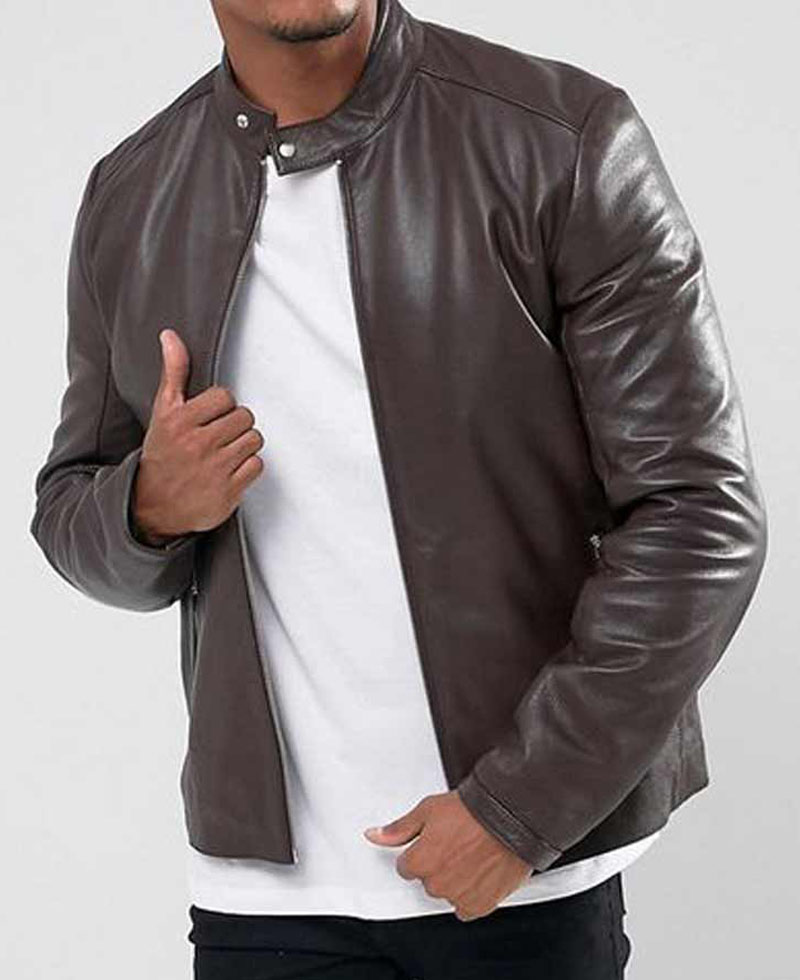 Men's Casual Wear Chocolate Brown Leather Jacket