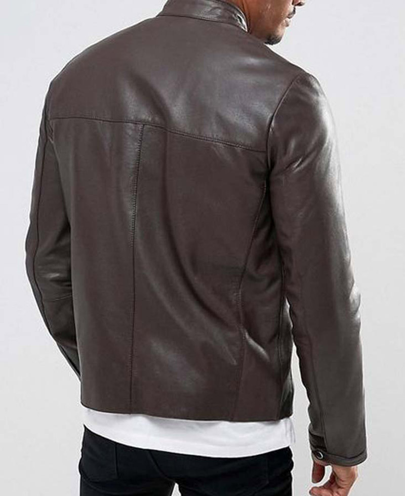 Men's Casual Wear Chocolate Brown Leather Jacket Men's Casual Wear Chocolate Brown Leather Jacket - Image 2
