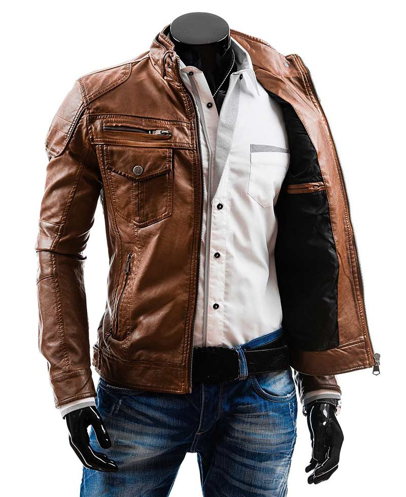 Men's Casual Wear Slim Fit Camel Brown Jacket Men's Casual Wear Slim Fit Camel Brown Jacket - Image 3