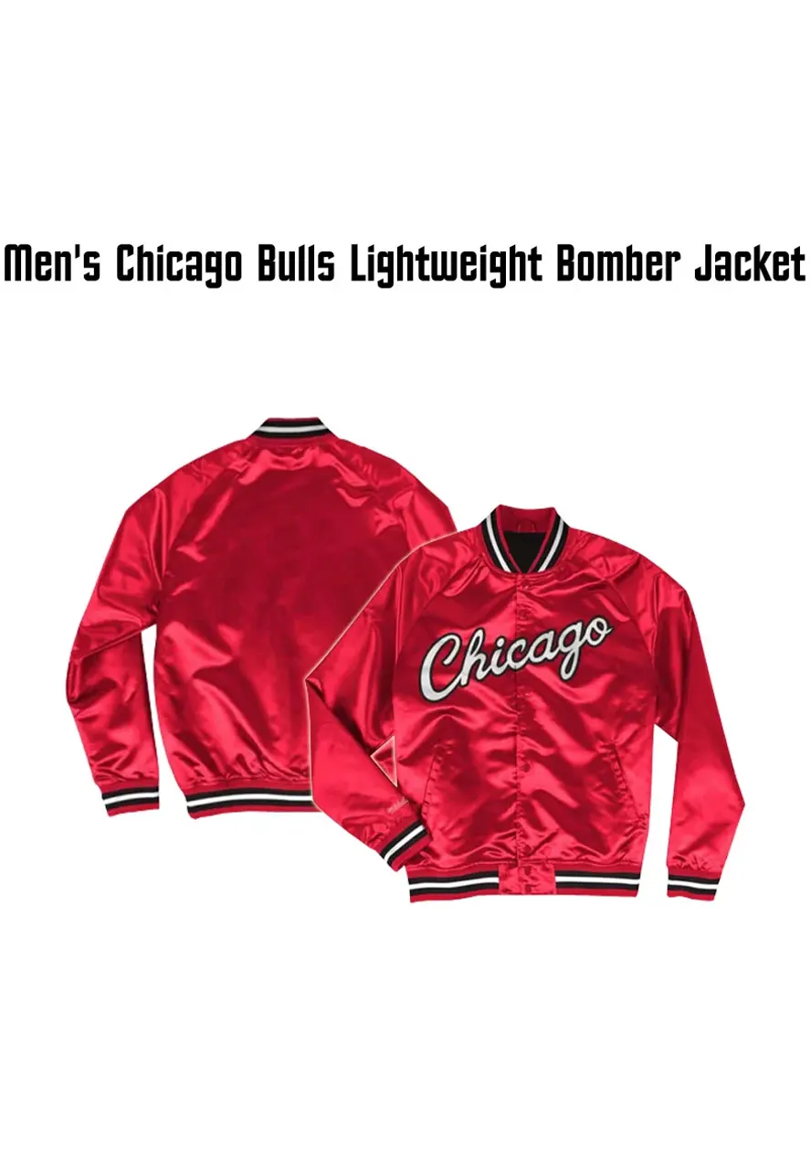 Men's Bulls Satin Bomber Jacket Men's Bulls Satin Bomber Jacket - Image 7
