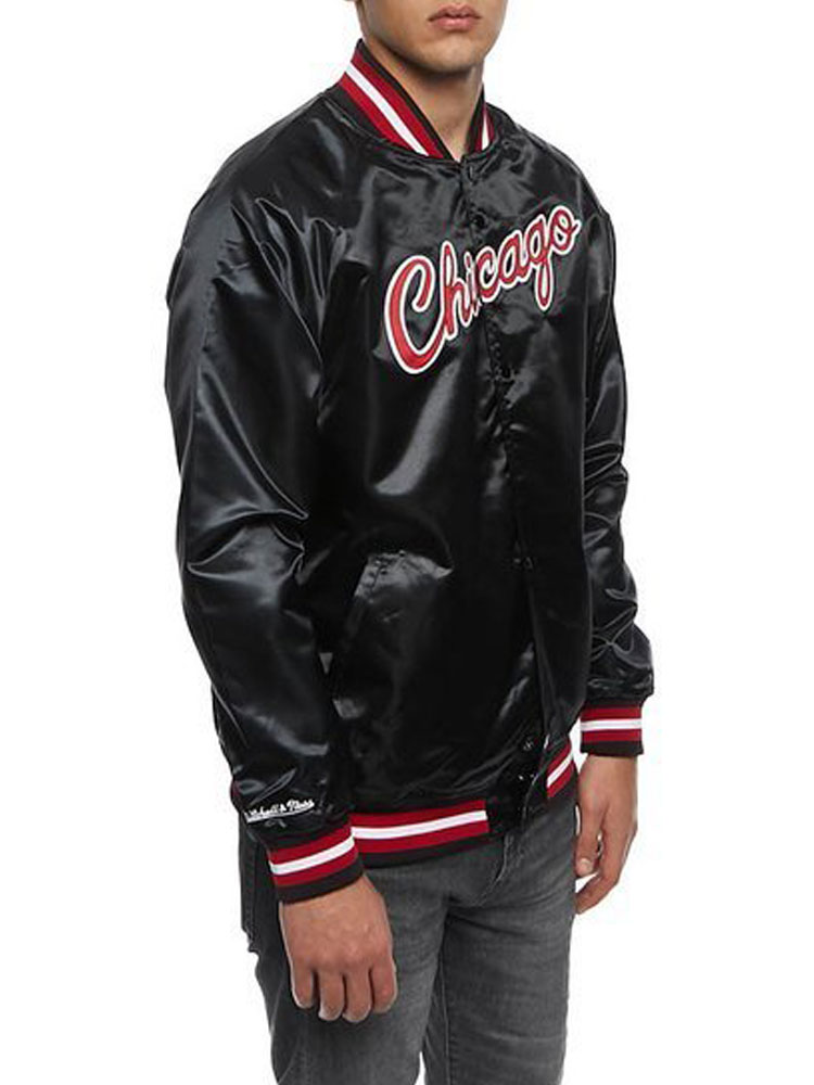 Men's Bulls Satin Bomber Jacket Men's Bulls Satin Bomber Jacket - Image 6