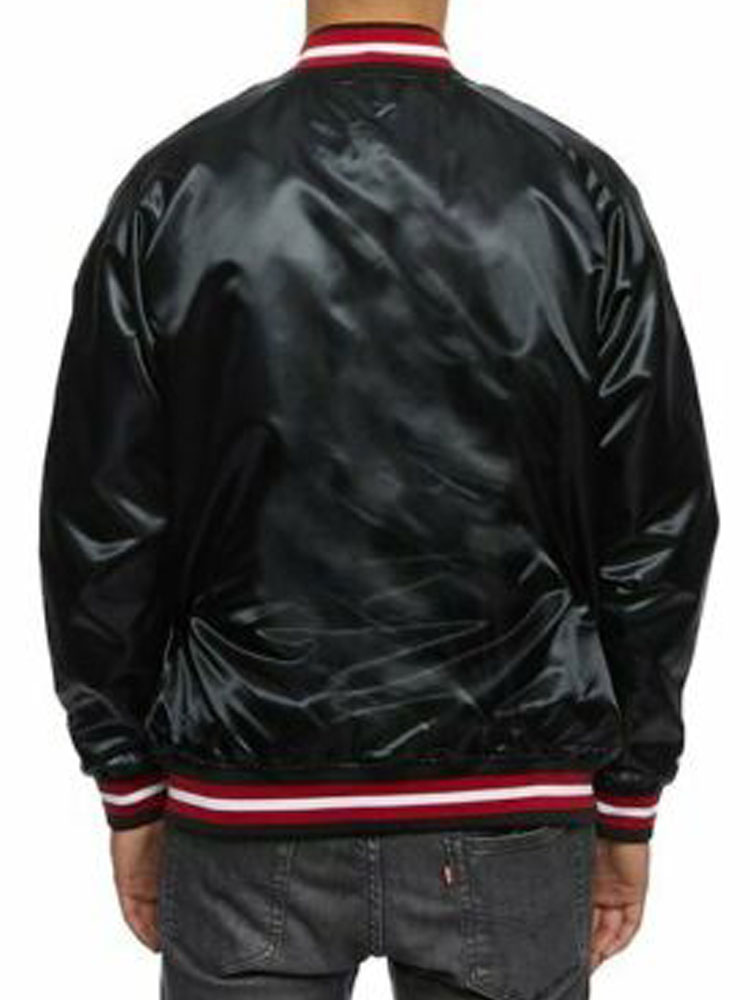Men's Bulls Satin Bomber Jacket Men's Bulls Satin Bomber Jacket - Image 5