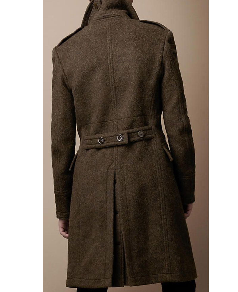 Men's Chocolate Brown Double Breasted Trench Coat Men's Chocolate Brown Double Breasted Trench Coat - Image 2
