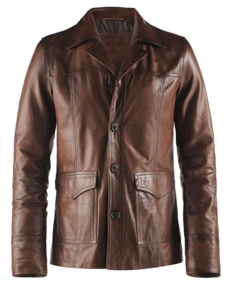 Men's Hitman Classic 70’s Leather Coat Men's Hitman Classic 70’s Leather Coat - Image 5