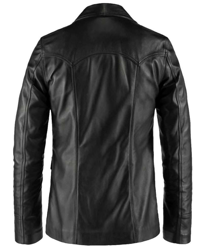 Men's Hitman Classic 70’s Leather Coat Men's Hitman Classic 70’s Leather Coat - Image 4