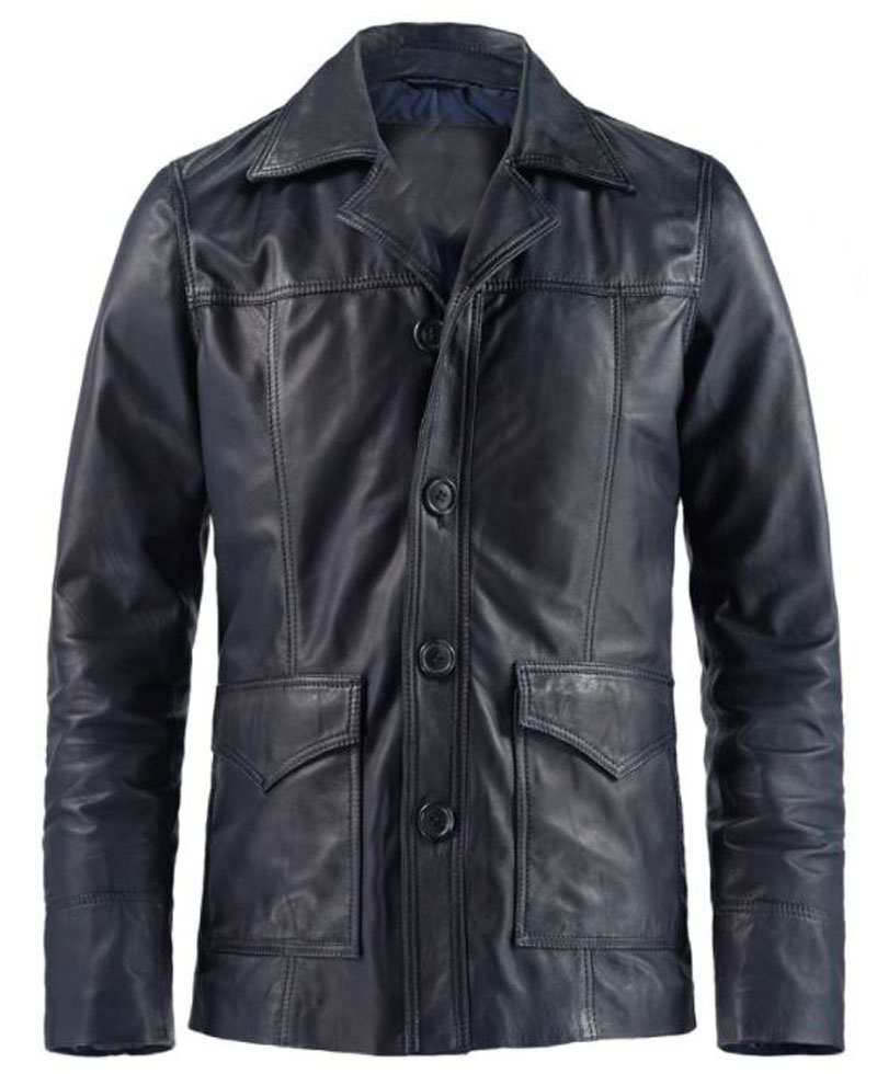 Men's Hitman Classic 70’s Leather Coat Men's Hitman Classic 70’s Leather Coat - Image 3