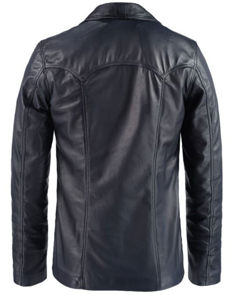 Men's Hitman Classic 70’s Leather Coat Men's Hitman Classic 70’s Leather Coat - Image 2
