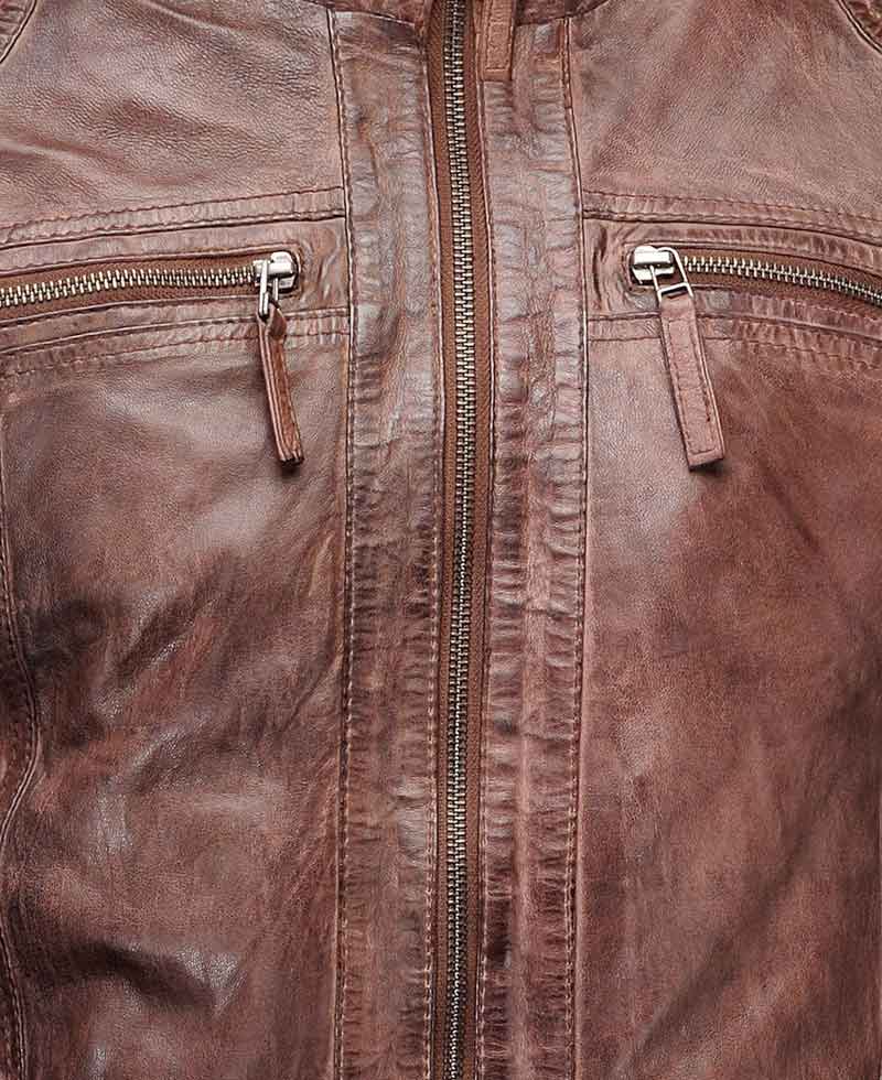 Biker Style Men's Distressed Leather Brown Jacket Biker Style Men's Distressed Leather Brown Jacket - Image 6