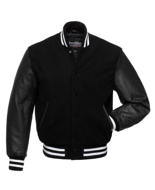 Men's College Black Bomber Jacket