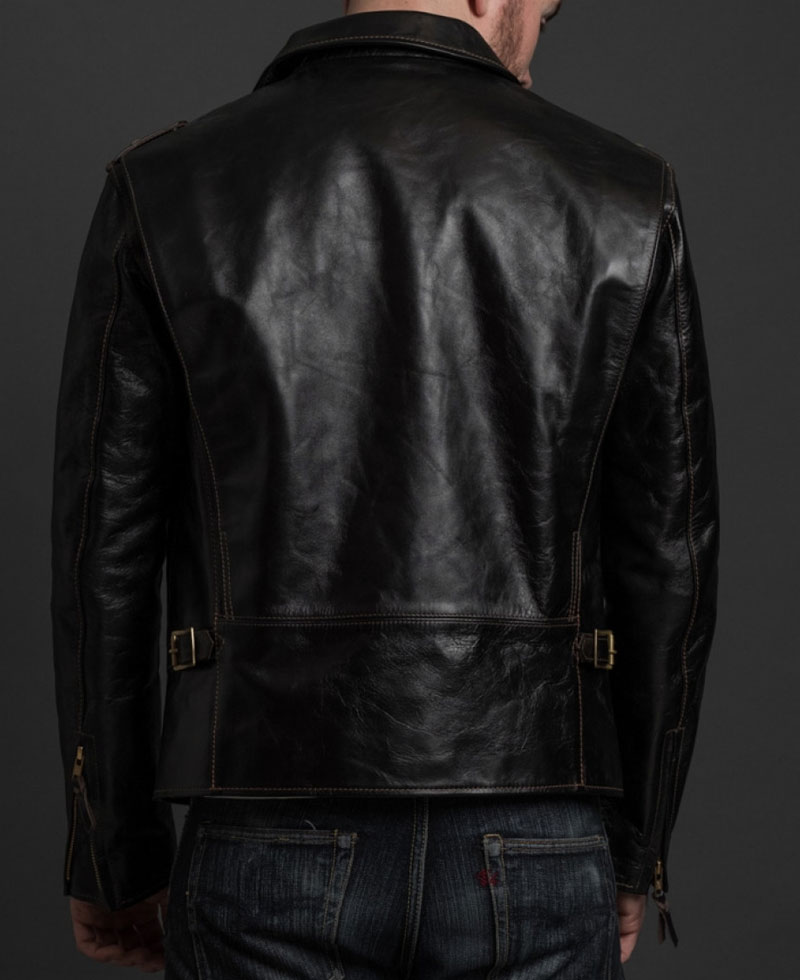 Men's Cow-Hide Black Leather Rider's Motorcycle Jacket Men's Cow-Hide Black Leather Rider's Motorcycle Jacket - Image 2