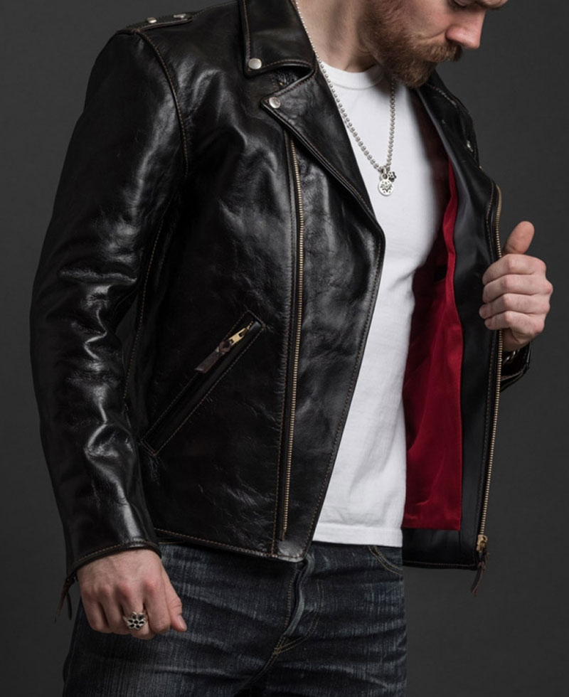 Men's Cow-Hide Black Leather Rider's Motorcycle Jacket Men's Cow-Hide Black Leather Rider's Motorcycle Jacket - Image 3