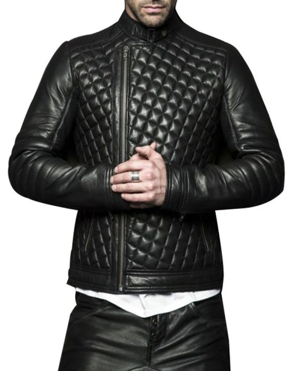 Men's Quilted Futuristic Leather Jacket