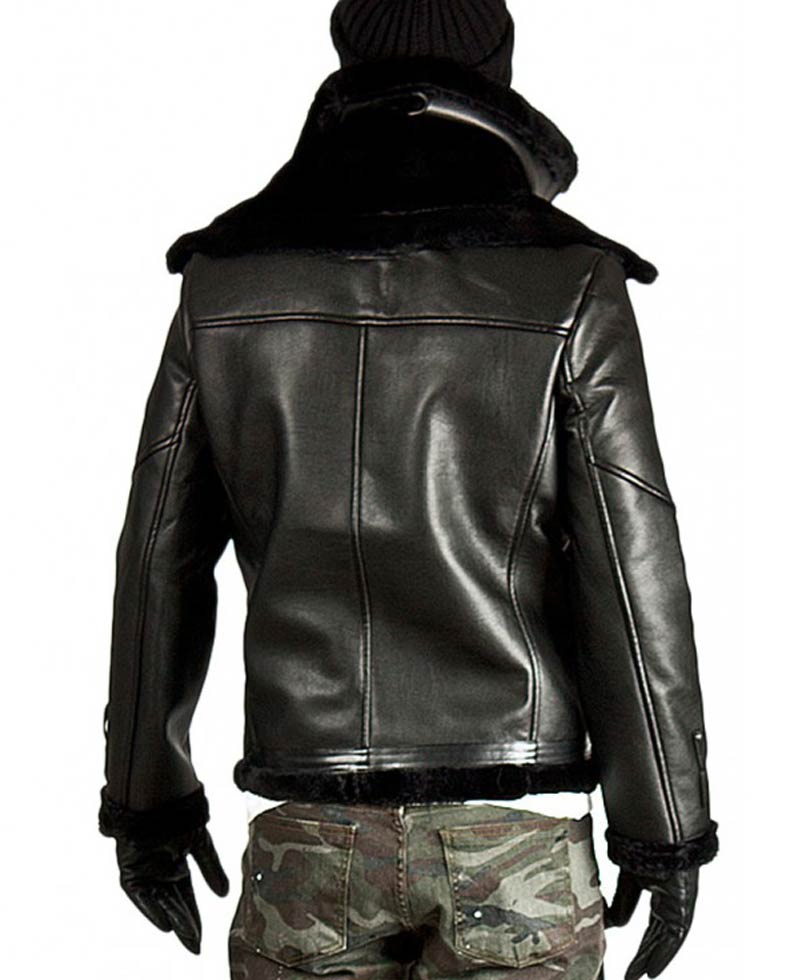 Men's Belted Fur Lined Double Face Jacket Men's Belted Fur Lined Double Face Jacket - Image 2