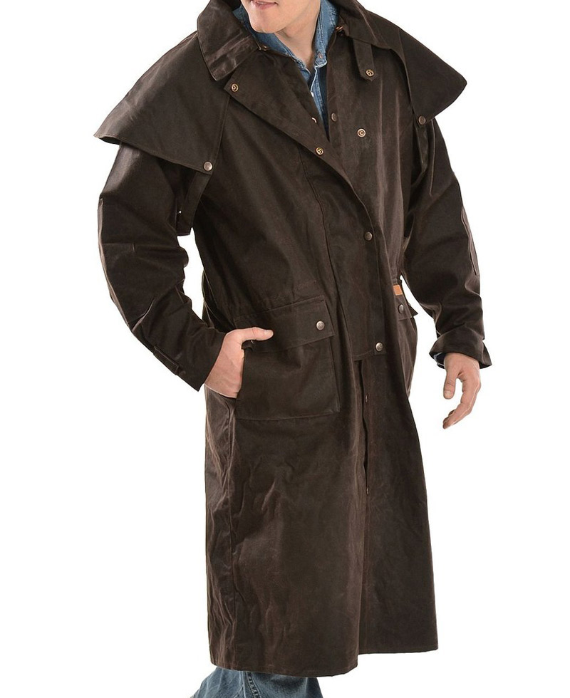 Men's Cowboy Low Ride Duster Brown Coat Men's Cowboy Low Ride Duster Brown Coat - Image 2
