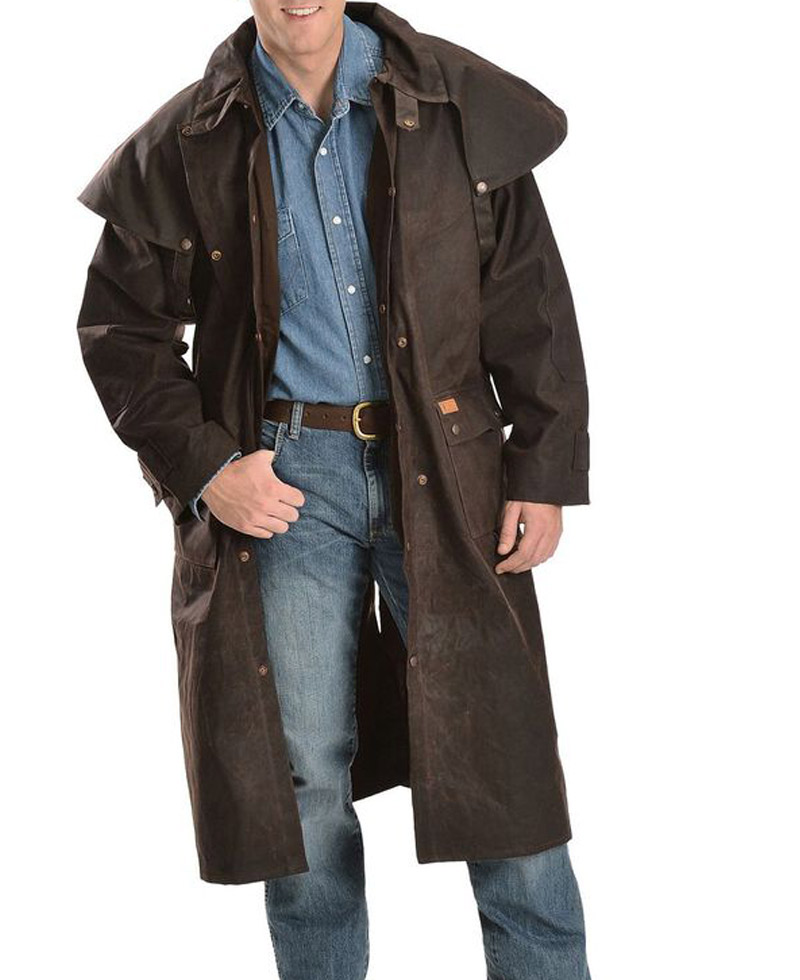 Men's Cowboy Low Ride Duster Brown Coat Men's Cowboy Low Ride Duster Brown Coat