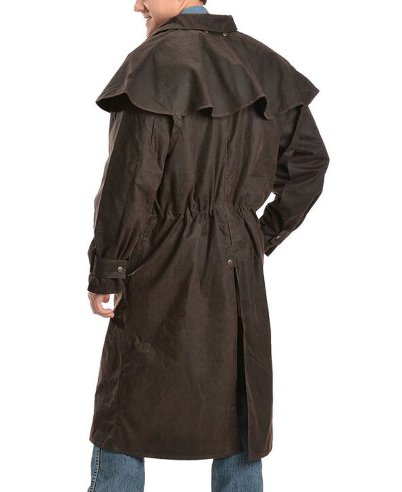 Men's Cowboy Low Ride Duster Brown Coat Men's Cowboy Low Ride Duster Brown Coat - Image 3