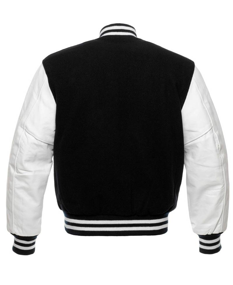 Men's FJV01 Bomber Black and White Jacket Men's FJV01 Bomber Black and White Jacket - Image 2