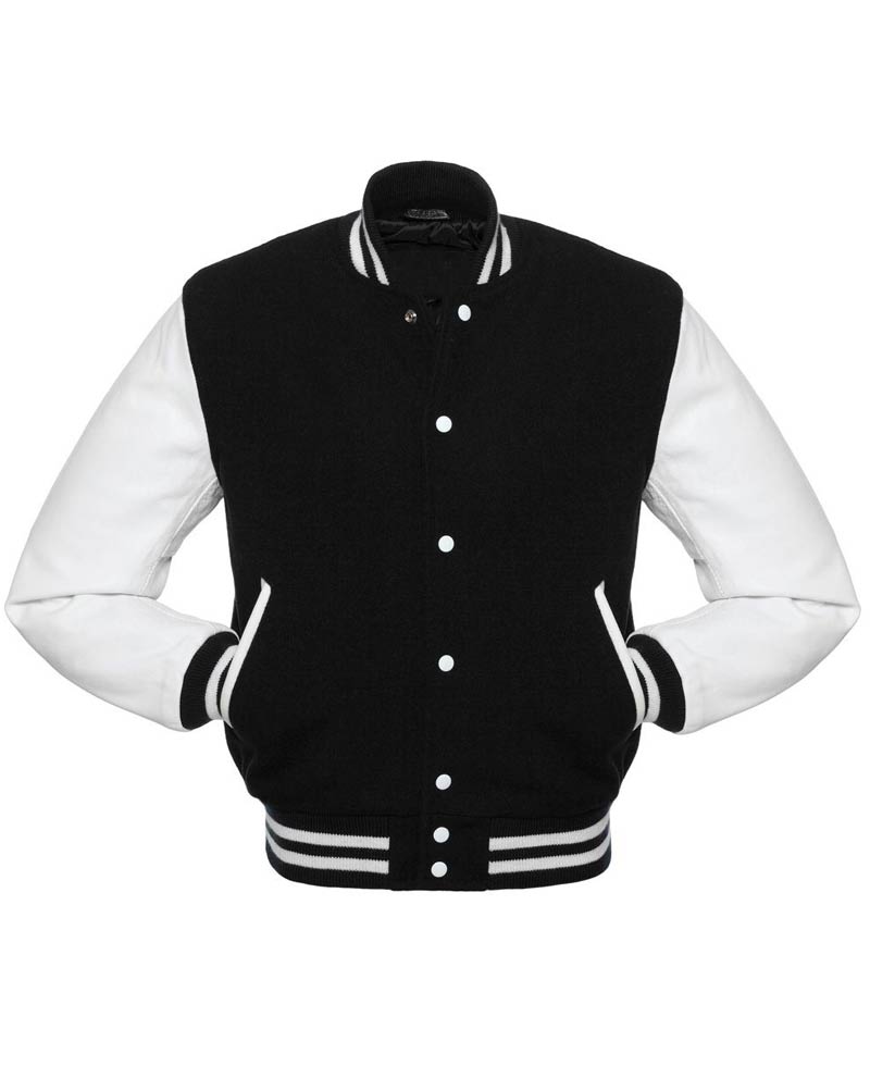 Men's FJV01 Bomber Black and White Jacket Men's FJV01 Bomber Black and White Jacket