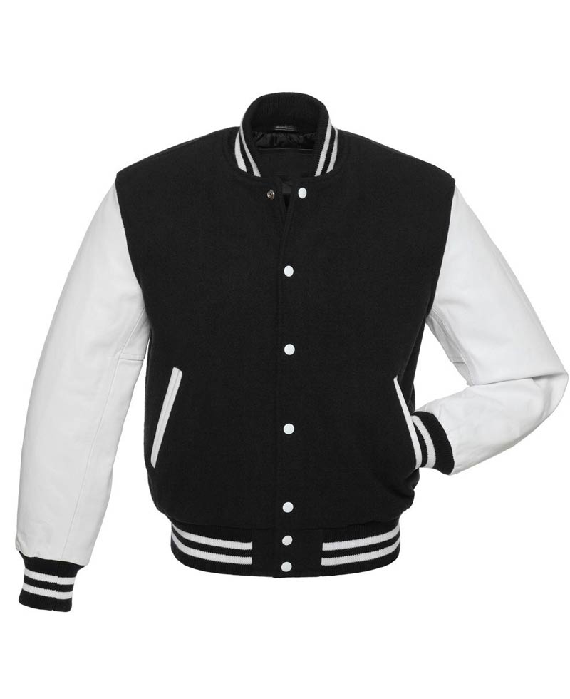 Men's FJV01 Bomber Black and White Jacket Men's FJV01 Bomber Black and White Jacket - Image 3