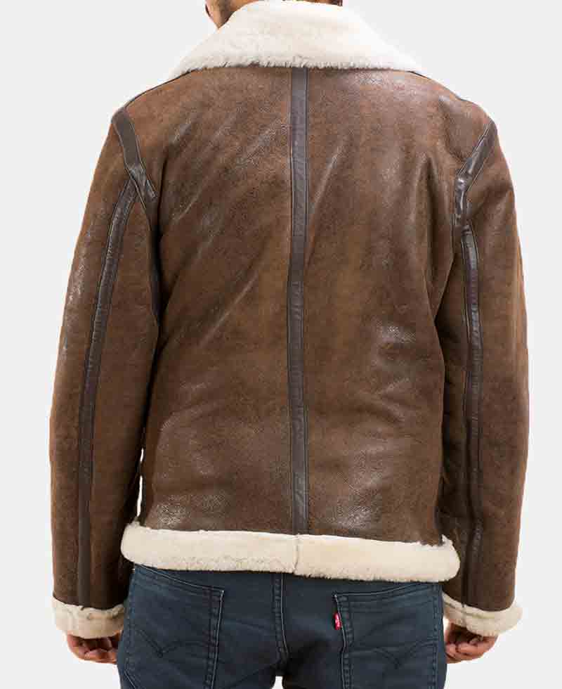 Men's Forest Double Face Shearling Brown Leather Jacket Men's Forest Double Face Shearling Brown Leather Jacket - Image 4