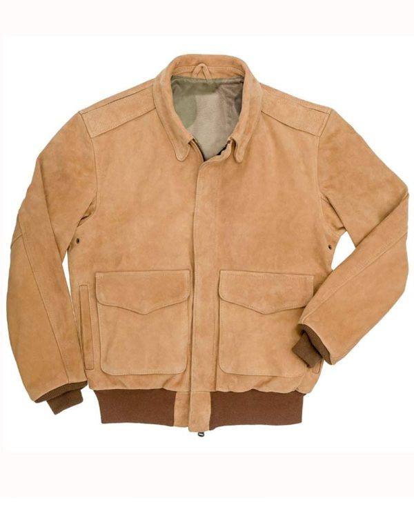 Men's Gentleman Pilot A-2 Flight Suede Leather Jacket