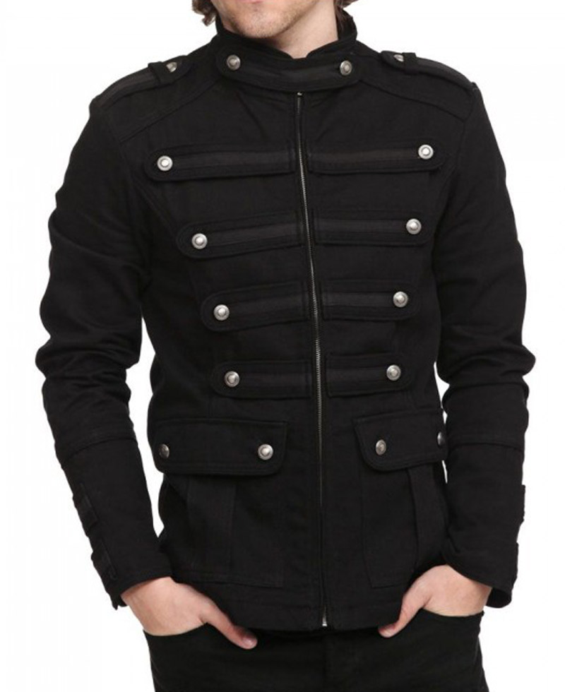 Men's Steampunk Black Marching Band Jacket men’s gothic black marching jacket