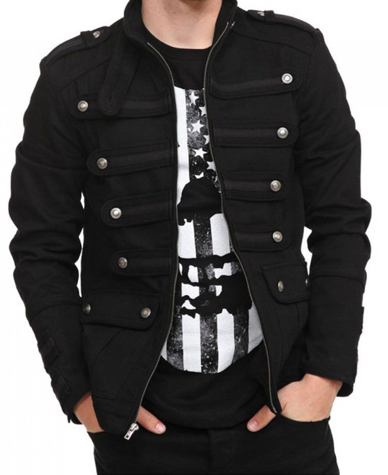 Men's Steampunk Black Marching Band Jacket marching band cotton jacket