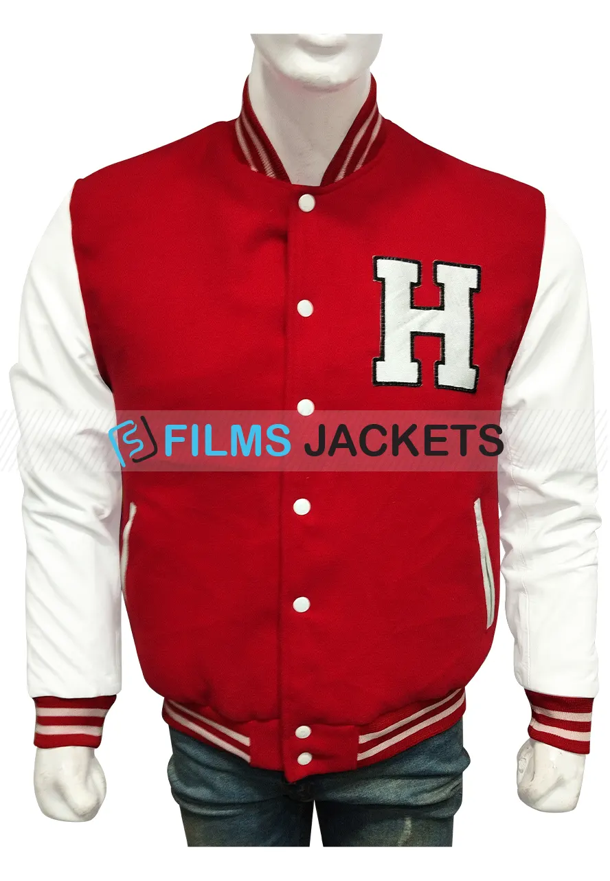 Men's Bomber Harvard Red and White Jacket Men's Bomber Harvard Red and White Jacket - Image 2