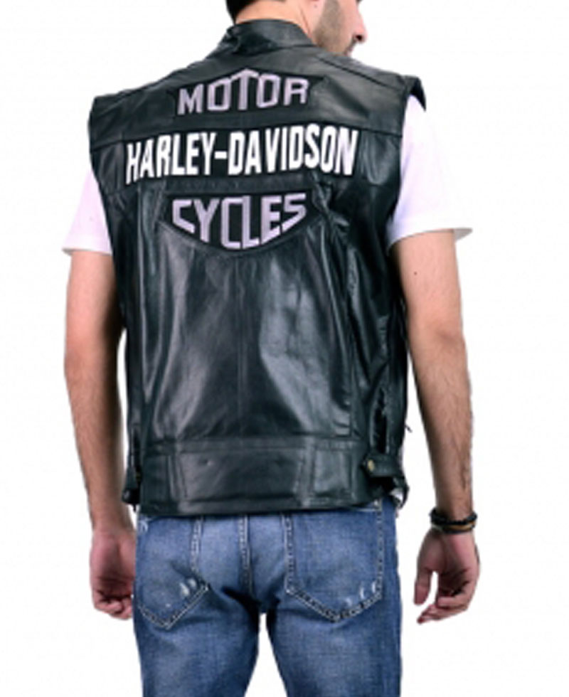 Men's Harley Davidson Moto Rider Leather Vest Men's Harley Davidson Moto Rider Leather Vest - Image 3